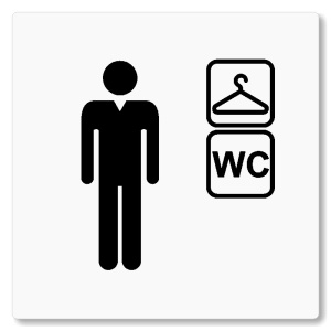 Šatna muži, wc, 80x80mm, bílá, Nevada